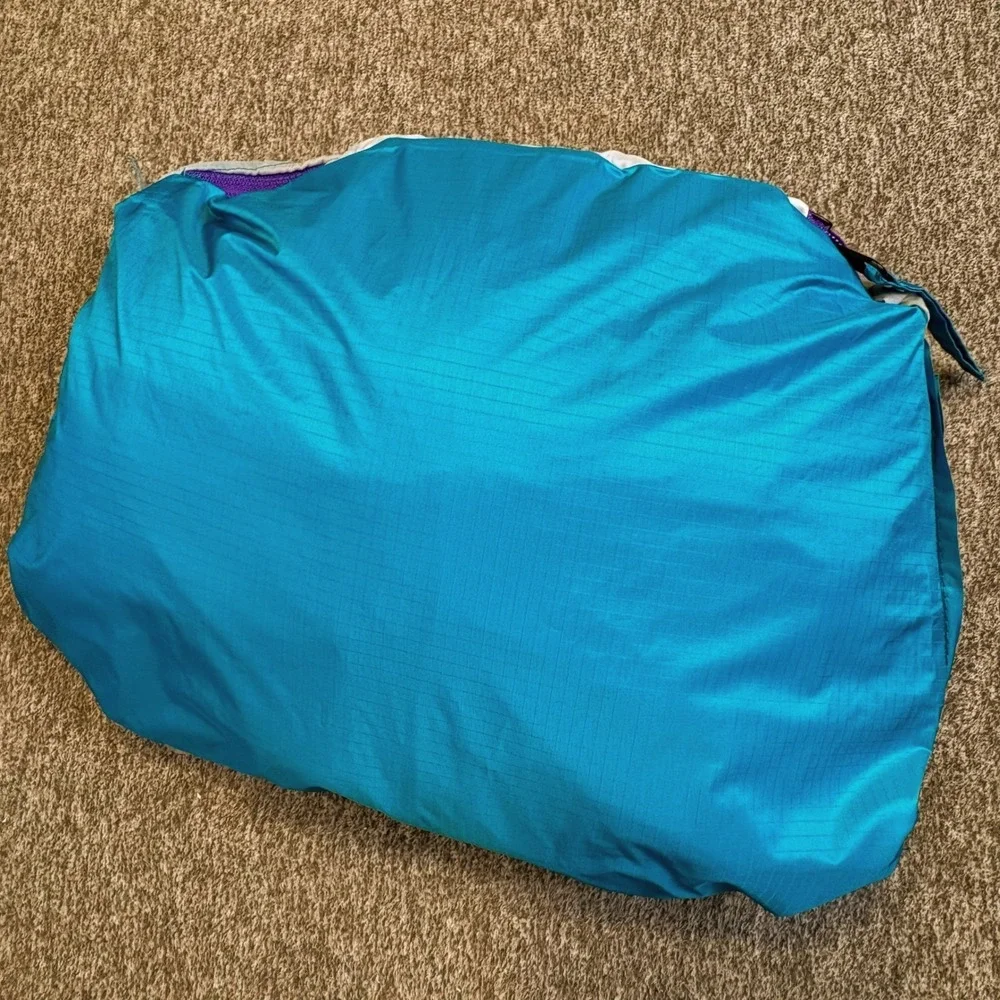 VTG The North Face Anorak Jacket 90s Mens XL Teal Purple ColorBlock Windbreaker‎